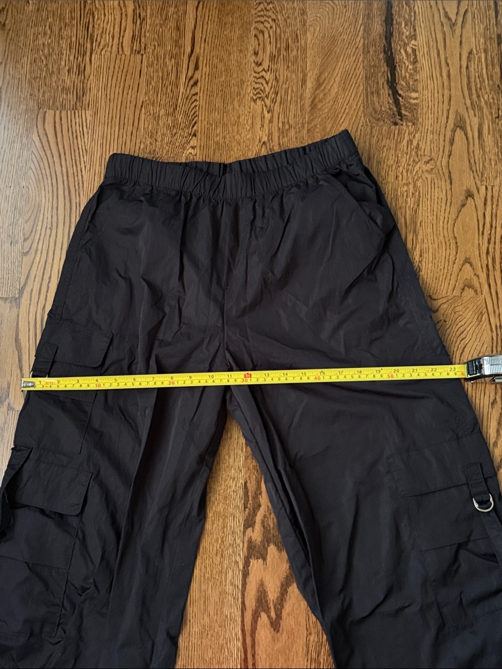 Bucket list Black Cargo Drawstring parachute jogger Pants medium - Picture 7 of 11